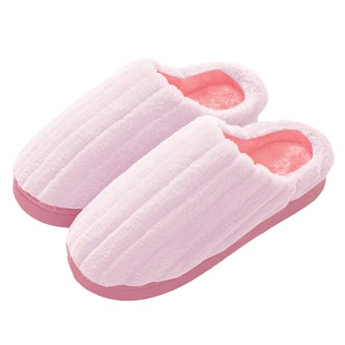 SHOBDW Zapatillas de Peluche para Casa Unisex, Pantuflas Cmodas y Suaves para Hotel Viaje Invierno, Zapatos Casual Interior Antideslizantes y Silenciosas, Slippers Moderno Hogar