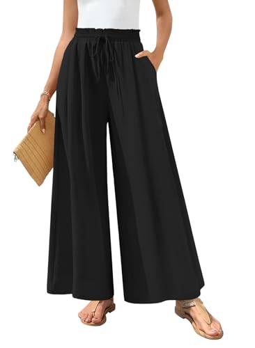Bestbee Plus-Size Wide-Leg Palazzo Pants (Black)