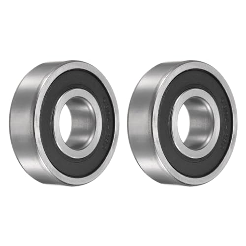 Image of sourcing map 2pcs 6304-2RS Bearing 20x52x15mm, Chrome Steel Double Rubber Seals Precision Bearing, Lubricated Deep Groove Ball Bearings, P6 (ABEC 3)