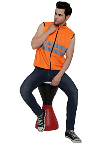 Image of Reflective Cycling Jacket Windproof Bike Jacket Coat for Running Hiking Walking Night Jacket with reflective strips for safety