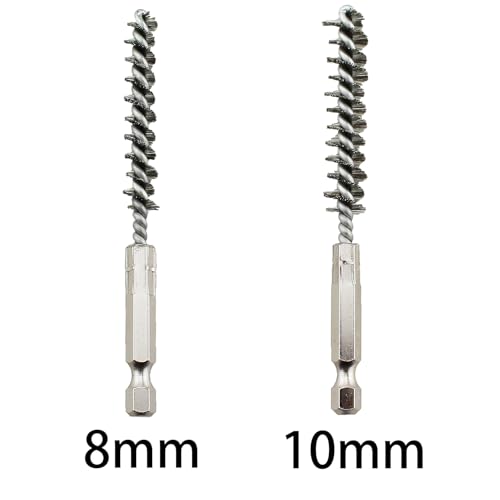 Image of TAODAN 6 Pieces Silver Stainless Steel Hole Brush Set 8 /10 /12 /15 /17 /19mm Pipe Cleaning Brush for Pipe Cleaning and Deburring