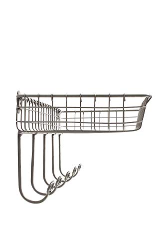 Spectrum Diversified Vintage Wall Mount Tray & Hook Station, Industrial Gray Medium #TOP5