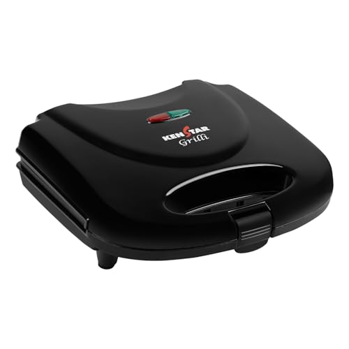 Kenstar GRILLI 750W Sandwich Grill Maker | Non-Stick 2-Slice Plates | Cool-Touch Body & Auto Cut-Off | Black