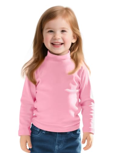 Image of Witwot Toddler Girls Mock Turtleneck Shirts Long Sleeve Thermal T-Shirt
