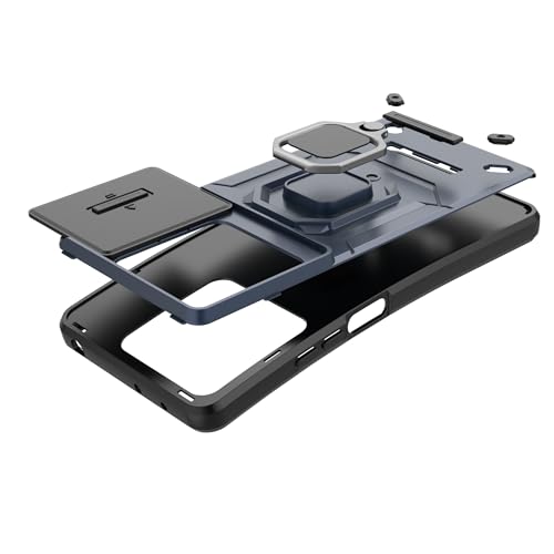 Anvzle Cellular Phone Case for XiaoMi RedMi Note 13 Pro 5G - Military-Grade Protective Armor, 2 Pack Tempered Glass Screen Protector, Magnetic Kickstand (Black)