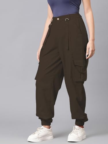 Image of KOTTY Women's High Rise Relaxed || Straight || Joggers Fit Cargo's for Pants || Trousers