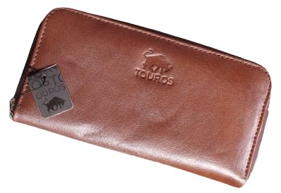 Leather Wallet for Women, Bifold Card Holder, Zipper Chic Clutch Chic, Brown Elegant Purse