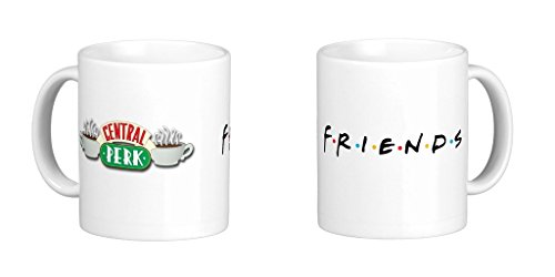 Lewistons-Of-London - Tasse en céramique blanche avec inscription « Friends» et « Central Perk » - 325 ml