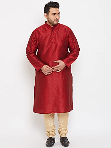 Image of VASTRAMAY Plus Size Men's Silk Blend Kurta Set-New