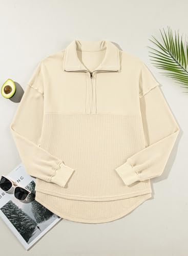 Image of SHEWIN Women Fall Sweatshirt Casual Half Zip Pullover Fall Top 2026 Clothes