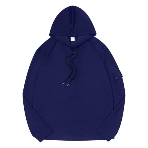 Men's Thin Waffle Knit Hoodie Casual Long Sleeve Pullover Lightweight Breathable Loose Fit Streetwear Top2