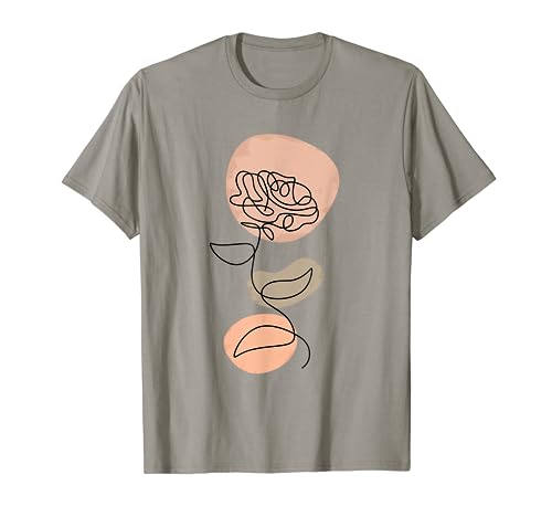 Abstracto minimalista línea arte floral flor Camiseta