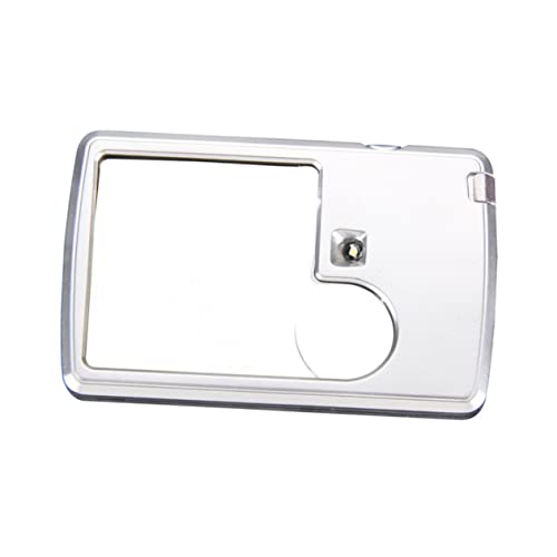 KOMBIUDA Lupa Mini De 3X 6X con Luces Led Lupa De Lectura Portátil para Trabajos De Precisión Lente Acrílica Abs De Doble Lente Batería Incluida