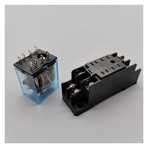 Relé DPDT con base interruptor electromagnético micro mini y luz LED indicadora 6