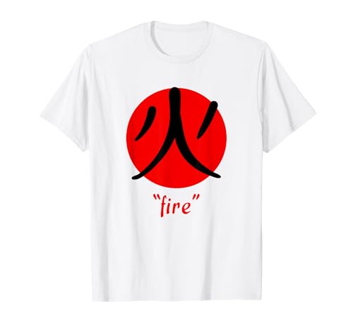 Fire Kanji Aesthetic Japanese Word Calligraphy Symbol T-Shirt