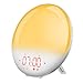 Produktbild Pictek Radiowecker Morgenmuster, beleuchteter Wecker mit Simulation des Sonnenaufgangs, Wecker Licht mit 6 natürlichen Geräuschen, 20 Helligkeitsstufen für Nachtlicht