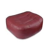 YOUFI Super Thicken Leather Car Seat Cushion for Adults - Portable Angle Lift Seat Pad with Breathable Cover, Handle, and Buckle - Ideal for Trucks, SUVs, and Office Chairs (Red)