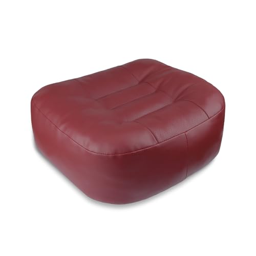 YOUFI Cojín de asiento de coche de cuero súper grueso para adultos, almohadilla de asiento portátil con elevación de ángulo con funda transpirable, asa y hebilla, ideal para camiones, SUV y sillas de