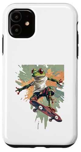 Rad Frog �X�P�[�^�[ ������ �X�P�[�g�{�[�h �f�U�C�� �X�}�z�P�[�X iPhone 11 �p