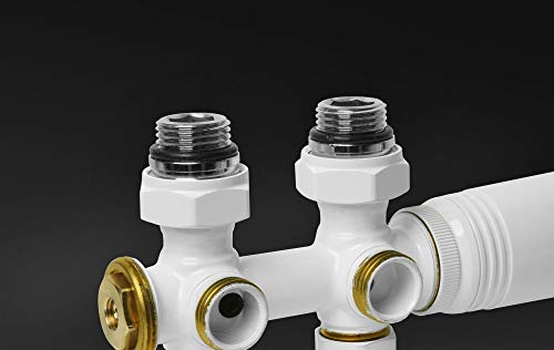 Multiblock Heizkörper Thermostat Heizungszubehör Ventil Anschlussgarnitur H Valve weiß