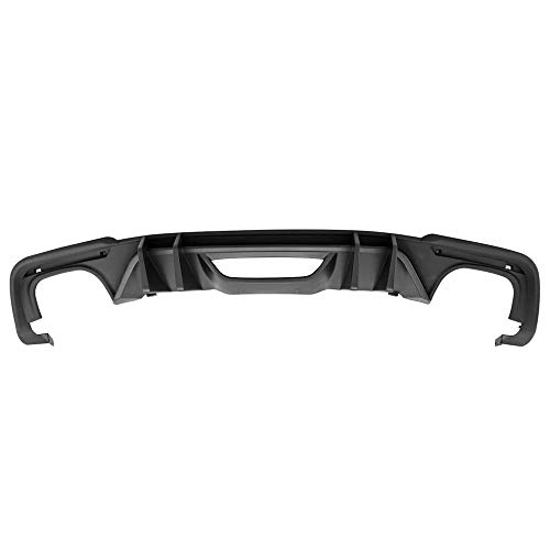 IKON MOTORSPORTS Rear Diffuser Compatible With 2018-2020 Ford Mustang, C Style Matte Black PP Polypropylene Bumper Lip - Thumbnail 6