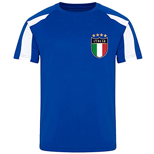 Maglietta da calcio Italia per bambini, Blu reale, 3-4 Years
