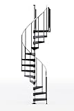 Reroute 36'H Platform 2 Rails Spiral Stair Kit, 42' Dia, 12'H, Steel Treads, Unassembled