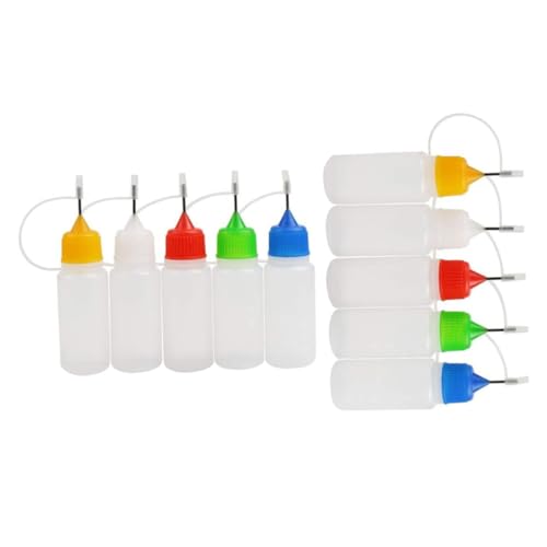 SOLUSTRE 10pcs Precision Squeeze Bottles for Paint Fine Tip Glue Bottle Diy Quilling Craft Oil Applicator