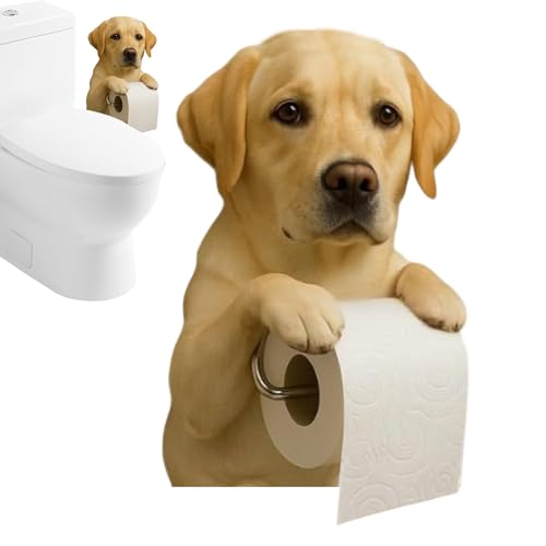 Portarrollos de papel, toallero, adornos de almacenamiento – Dispensador creativo decorativo en forma de perro que ahorra espacio para el hogar, espacios pequeños, encimera de cocina, baño, cabaña