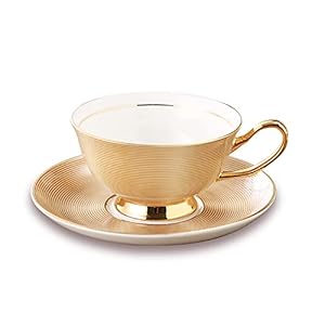 Theekopjes Klassieke Bone China Porselein Tea Cup Sets English Teacup and Saucer Miniature Cup en Saucer FQYXLX (Color…