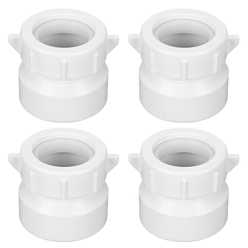 Joyfolk 4 Pack 1-1/2 Hub x 1-1/4 Slip PVC Trap Adapter Dwv Drain Pipe Slip Coupling P-trap Connector White PVC Drain Fitting for Bathroom Kitchen Sink by Joyfolk - Used condition - US$14.80