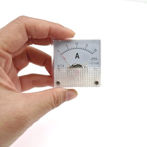 JZK 20A Amperemeter Panel Messgerät - Analoger Stromzähler DC 0-20A 75mv Strompanel-Messgerät - Gleichstromzeiger 20 Ampere 91C4 DC Stromzeiger - Tester