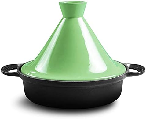 3L Ceramic Tagine Pot for 3-5 People - Moroccan Nonstick Cooking Pot Kitchen Cooker with Lid for Cooking Healthy Food,Green