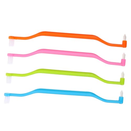 ADOCARN 4Piezas Interespaciales Ergonómicos de Doble Cabezal de Colores para Limpieza Bucal Efectiva