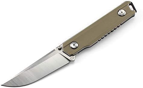 Folding Knife Outdoor Knife Flipper Pocket Knife BP02 Satin 440C Blade Brown Handle BP02BRW