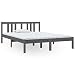 vidaXL Cadre de lit Gris Bois Massif 135x190 cm Double