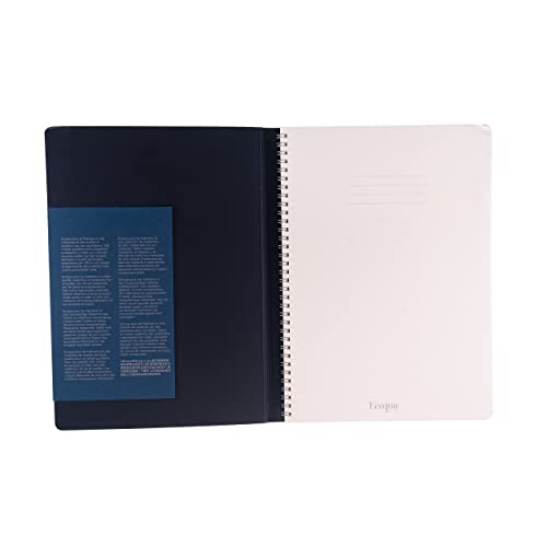 Carnet A4 Fabriano Ecoqua Plus à spirales caché bleu marine à pointillés - 8