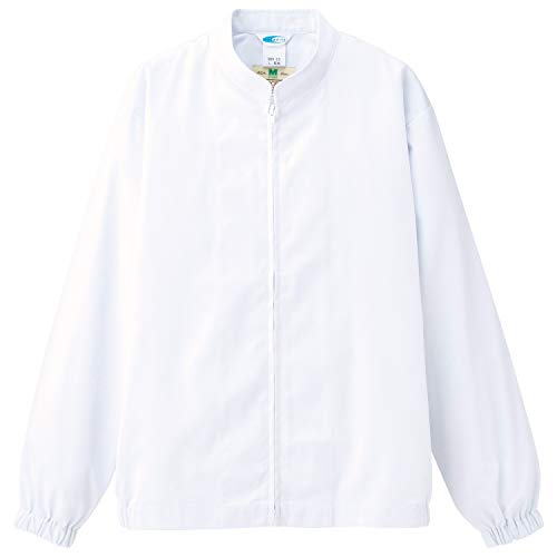 ミドリ安全 白衣 食品産業向け 男女共用 長袖ブルゾン 上 ブロード 超薄 ホワイト SS MHS25-UE-SS
