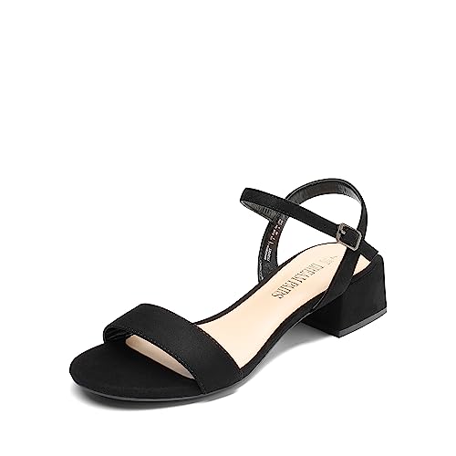 DREAM PAIRS Women's Low Heels for Women Classic Open Toe Ankle Strap Block Chunky Heel Sandals Holiday Party Wedding Dress Pumps Shoes