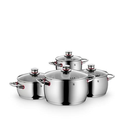 WMF Quality One Topfset Induktion 4-teilig, Kochtopf Set mit Glasdeckel, Cromargan Edelstahl poliert, Induktions Töpfe Set unbeschichtet… – Ansicht 1