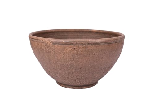 Genérico Maceta de Barro Artesanal rústica Modelo barreño de 32x17 cm.