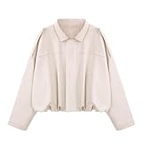 WERFORU Women's Faux Suede Bomber Jacket Casual Pilot Coat Oversized Spring Fall Batwing Long Sleeve Streetwear Outwear