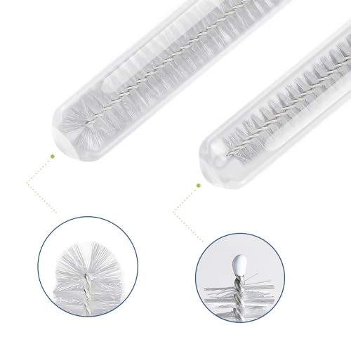 Flaschenbürste, 8 Stück Nylon Reinigungsbürsten Set Zum Milchschlauchbürste für Kaffeevollautomat, Strohhalme Bürste,Pfeifenreiniger Bürste, Flaschenbürste (Weiß)