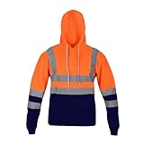 Caractéristiques : le manteau de sécurité de travail dispose d'une veste haute visibilité avec des bandes réfléchissantes, d'un tissu polyester 300D enduit de polyuréthane conforme à la norme EN ISO 20471 classe 2, réversible avec doublure en polaire, tissu Oxford 300D, 100 % polyester, deux bandes haute visibilité de 5 cm autour du corps, doublure légère de capuche œil d'oiseau, poche kangourou surdimensionnée, poignets côtelés avec boucle de pouce pour plus de confort et ourlet côtelé.