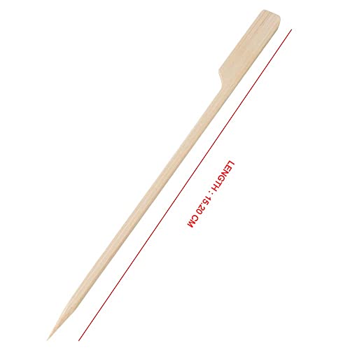 Image of DEERA 6 Inch Wooden Gun Stick Skewers - Paddle Design for Snacks, BBQ & Catering - Pack of 100