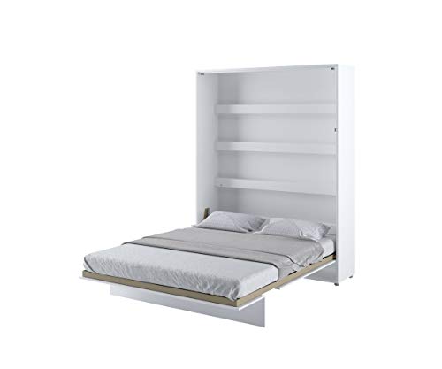 Bed Concept Wandklappbett Lattenrost V-Bett Wandbett Bettschrank Schrank mit Klappbett BC-12 160 x 200 cm Weiß/Hochglanz Vertical – Bild 5