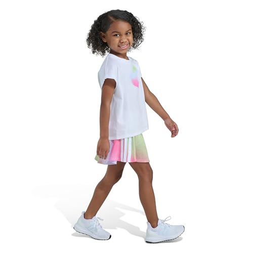 Image of adidas Baby Girls 2-Piece Box T-Shirt & Faux Wrap Skort Set
