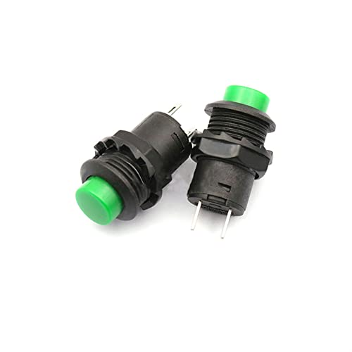 Interrupteur bouton rond vert DS-428 GUMMMY avec verrouillage automatique 12mm lot de 20 pcs