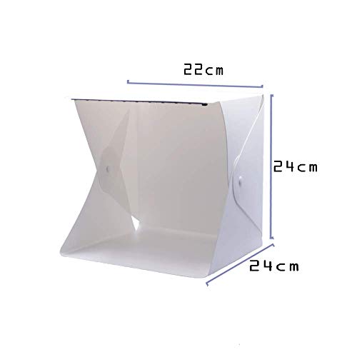 Mini Estúdio Fotográfico de Led MEF-001 com Fundo Preto e Branco para Fotos de Produtos