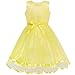 Sunny Fashion Flower Girls Dress Yellow Princess Crown Dress Up Party Size 8